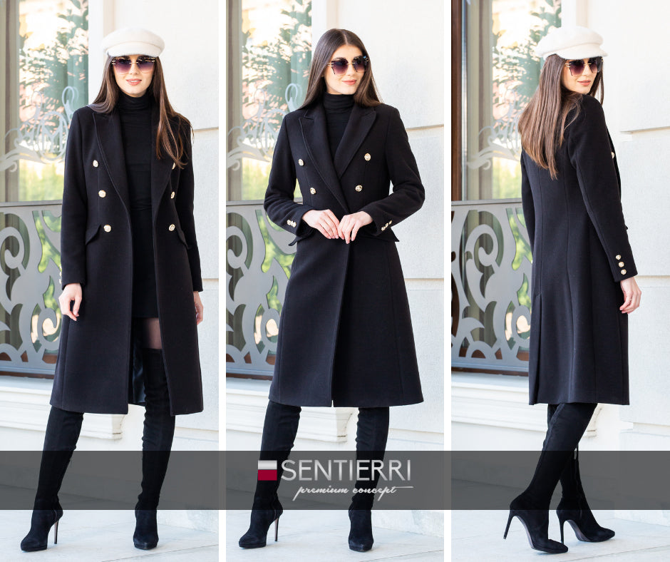 Palton din lână cu rever SENTIERRI