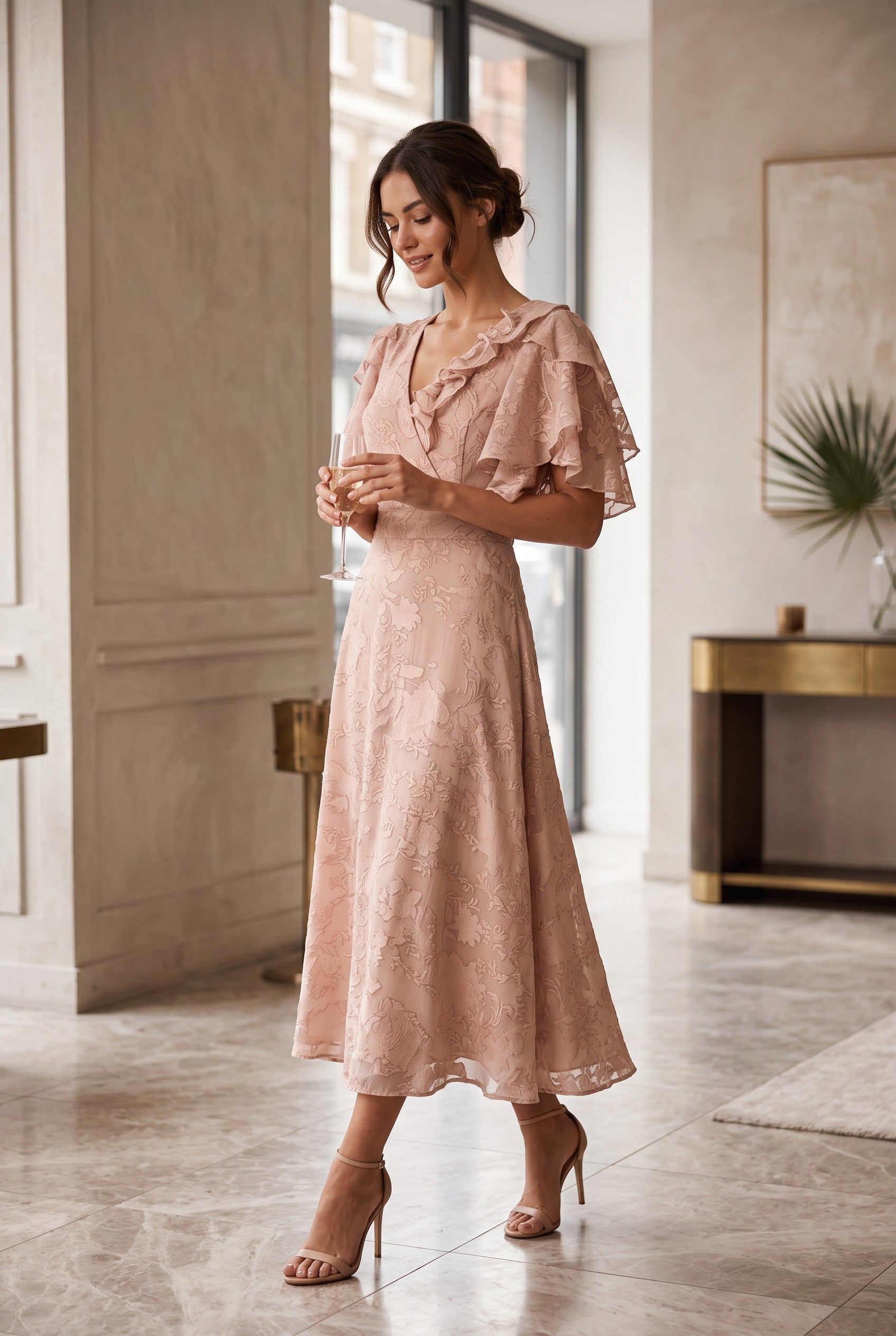 Rochie midi Amelia Blush