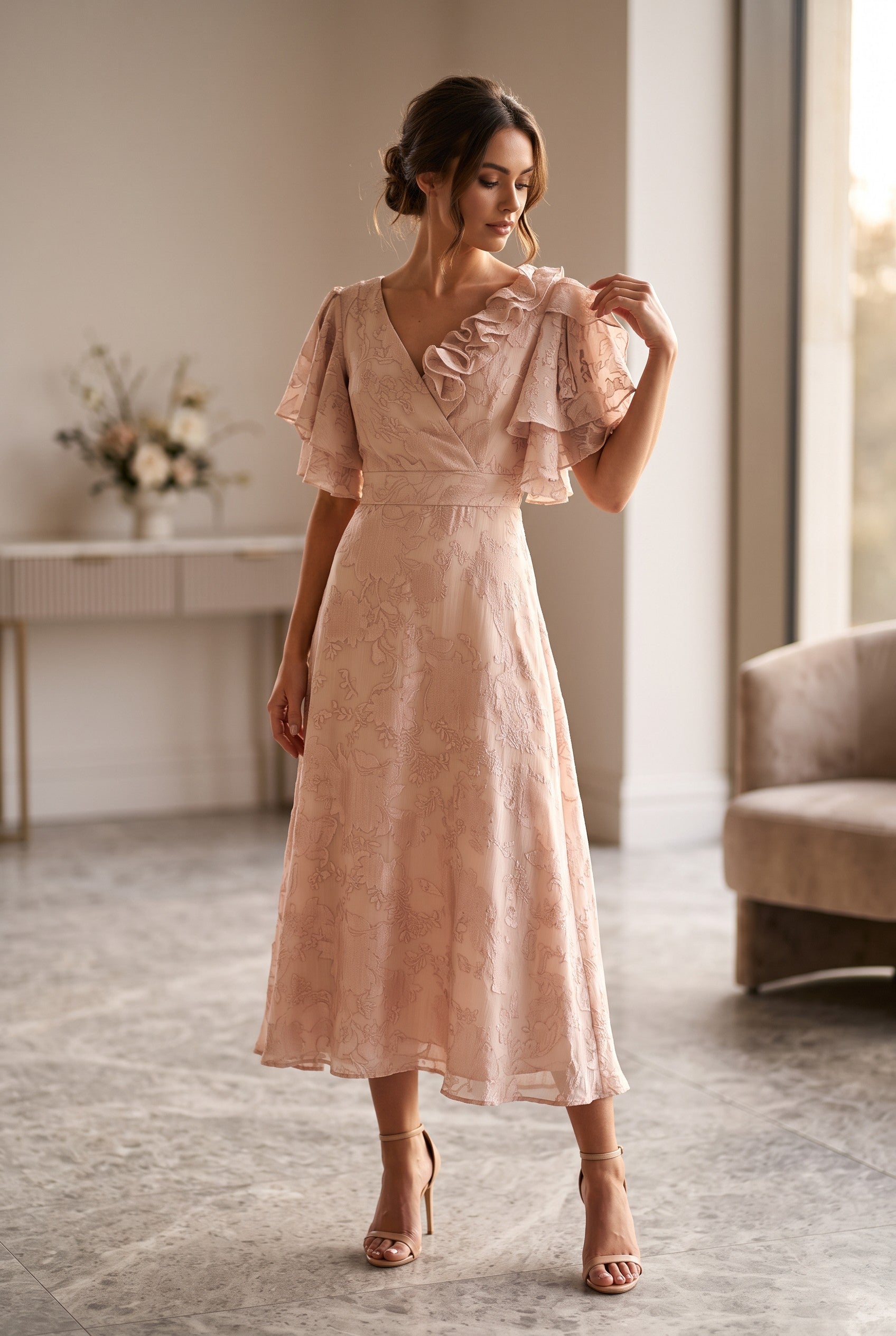 Rochie midi Amelia Blush