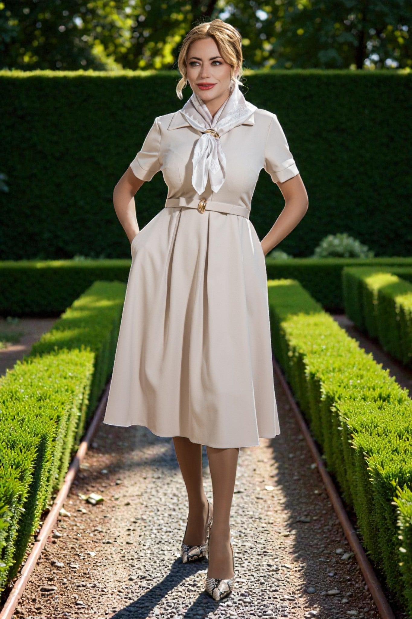 Rochie Midi Scarf Elegance