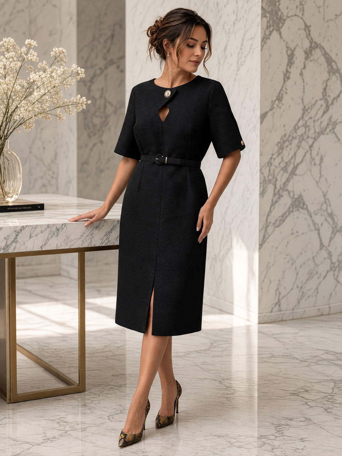 Rochie midi Sidonie – negru