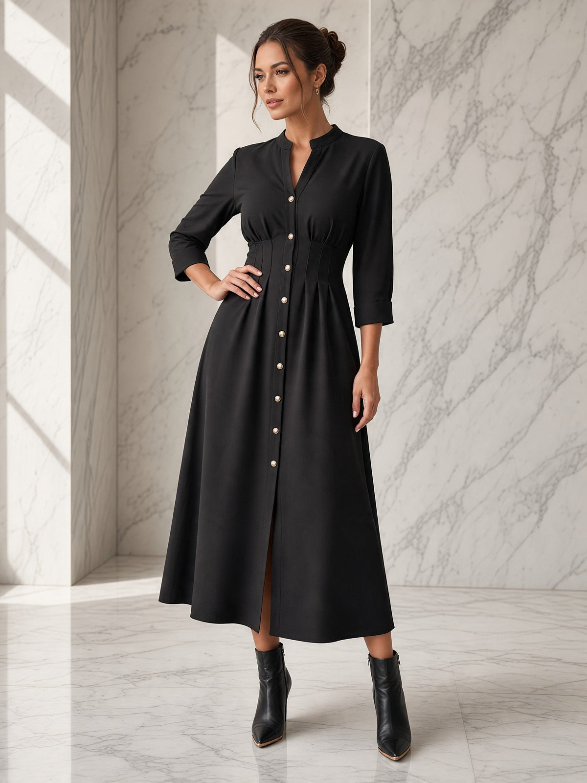 Rochie midi Capucine – negru