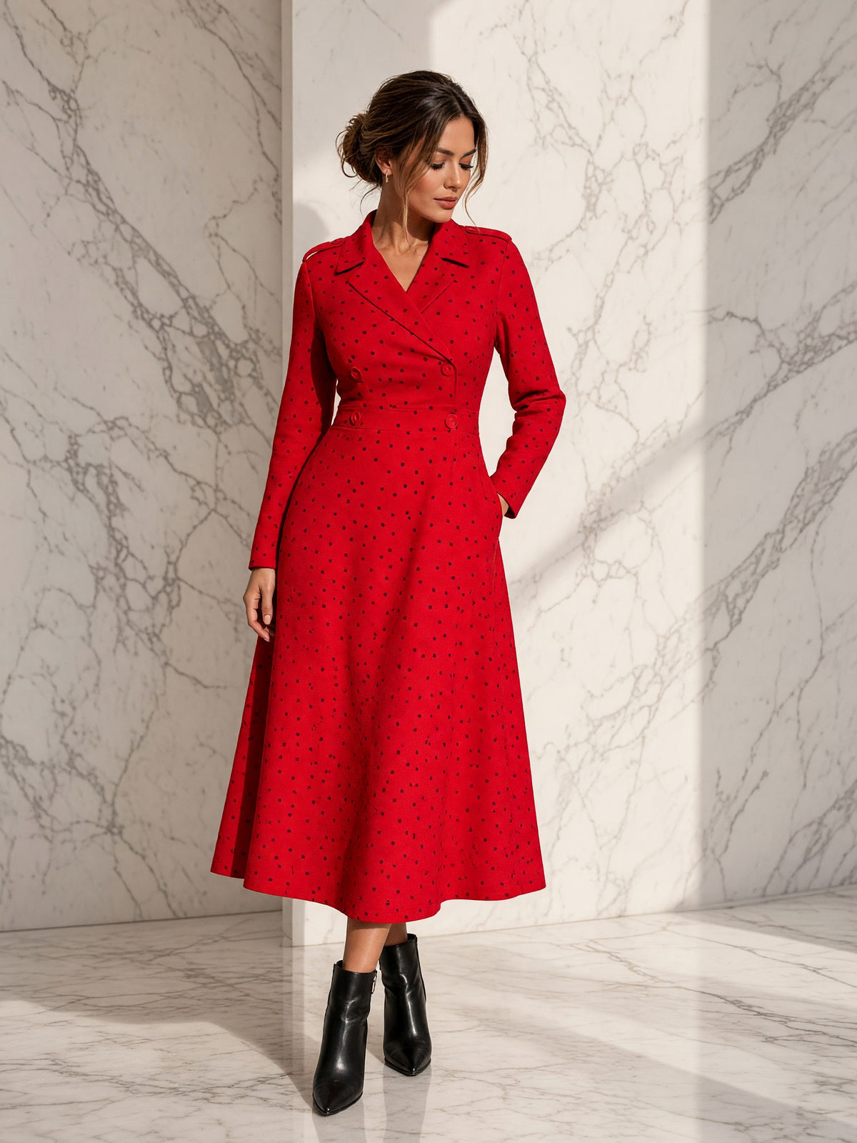 Rochie midi Ginevra cu buline