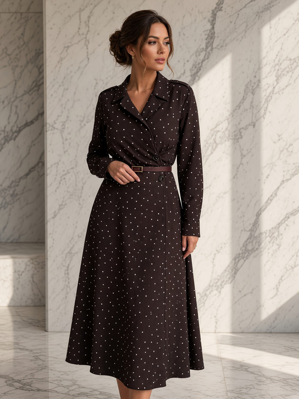 Rochie midi Ginevra cu buline