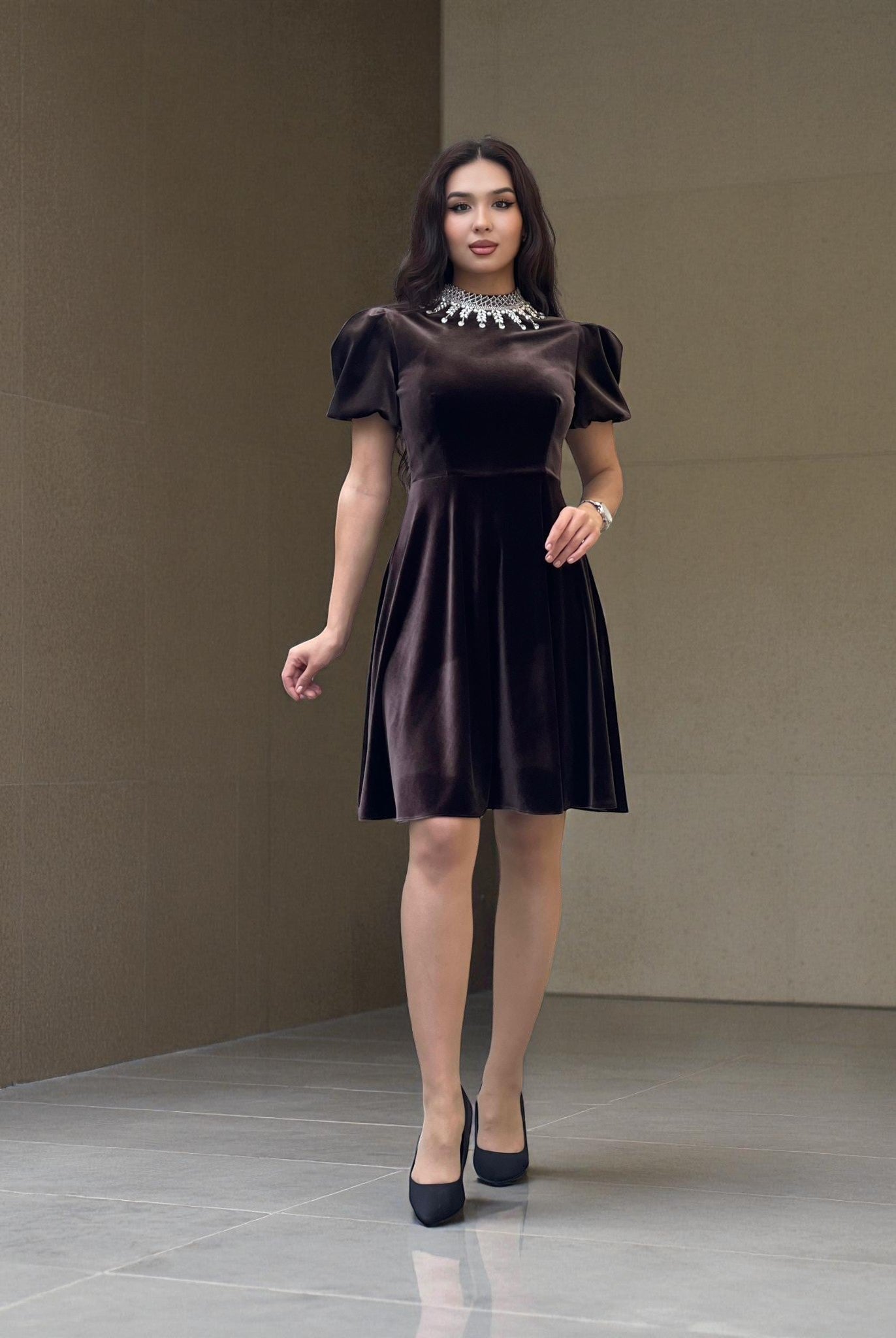 Rochie scurta catifea Veya