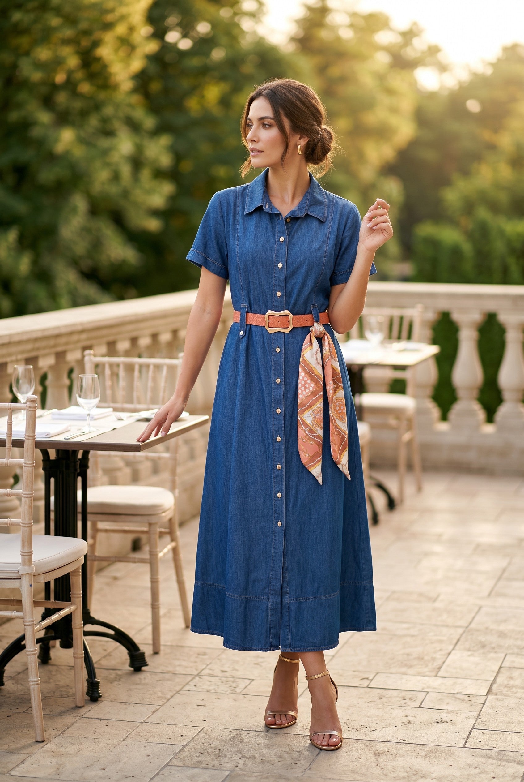 Rochia Denim Midi Chic