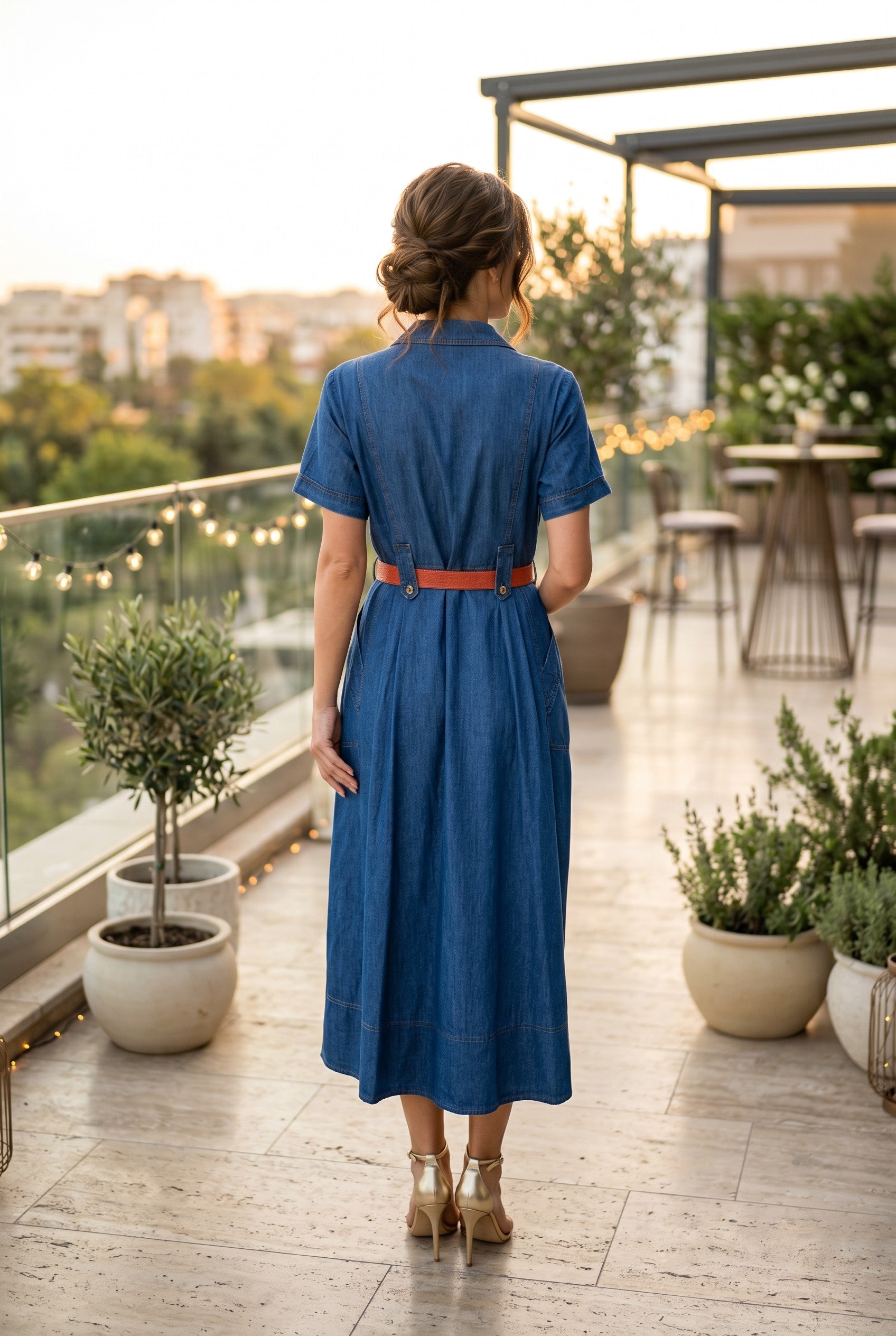 Rochia Denim Midi Chic