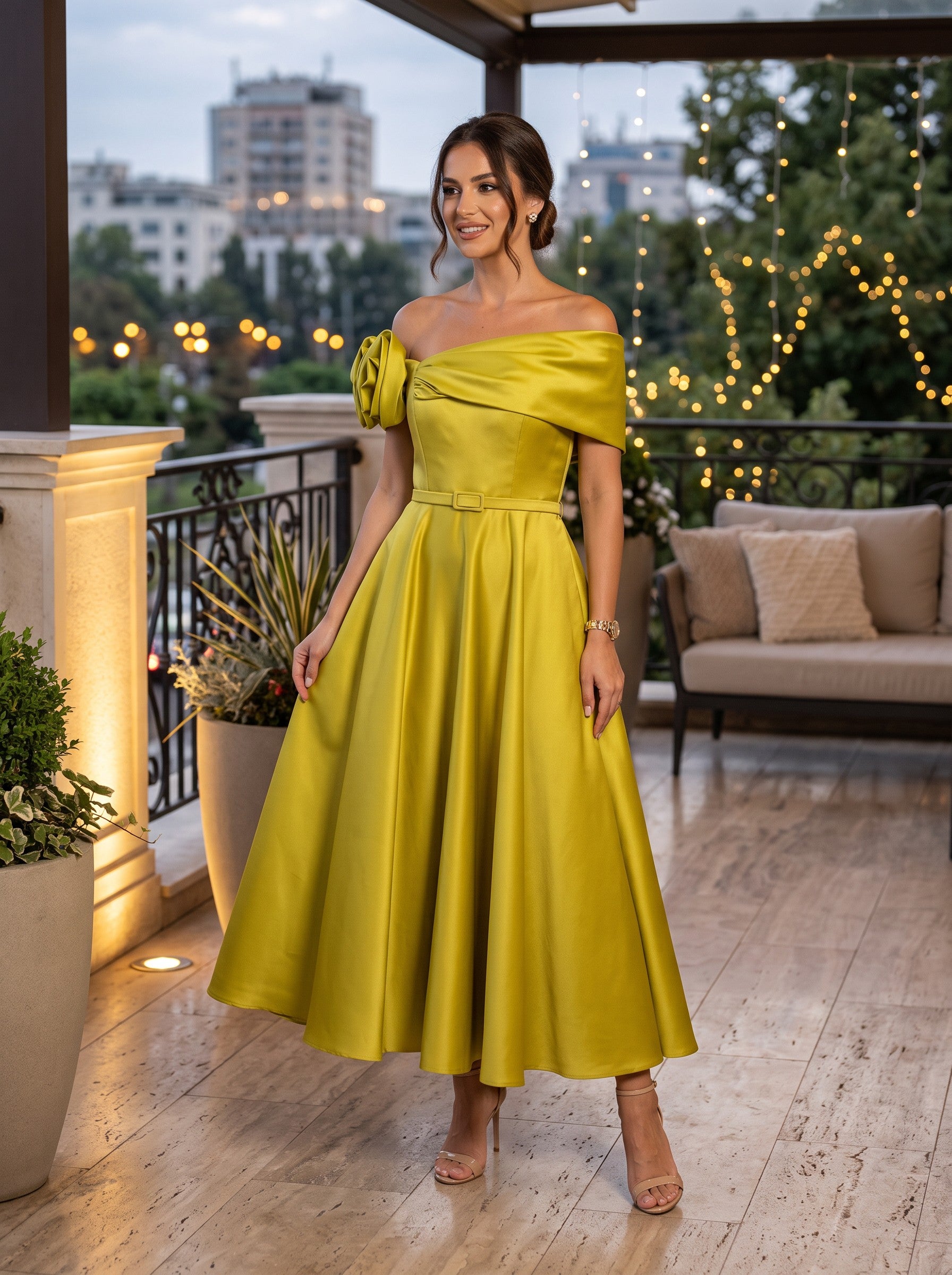 Rochie midi-lungă Antonia
