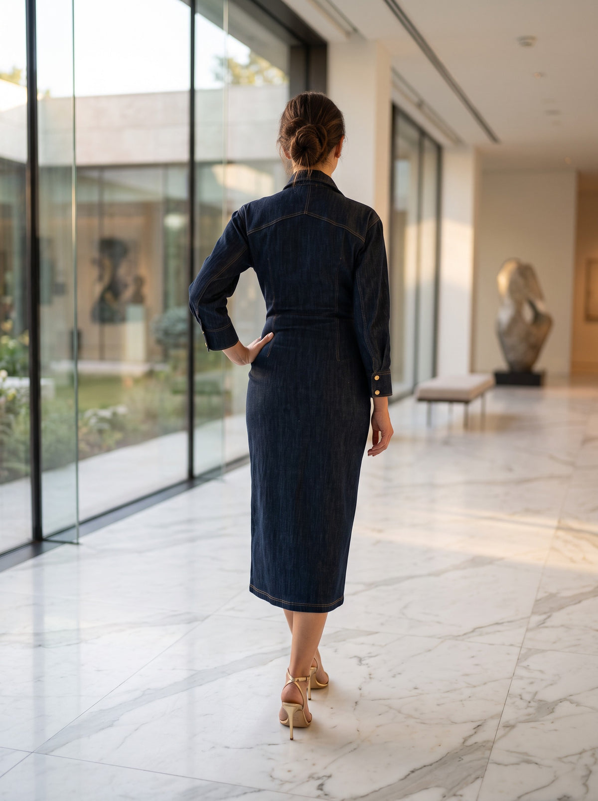 Rochie Midi din Denim Lorena 10853