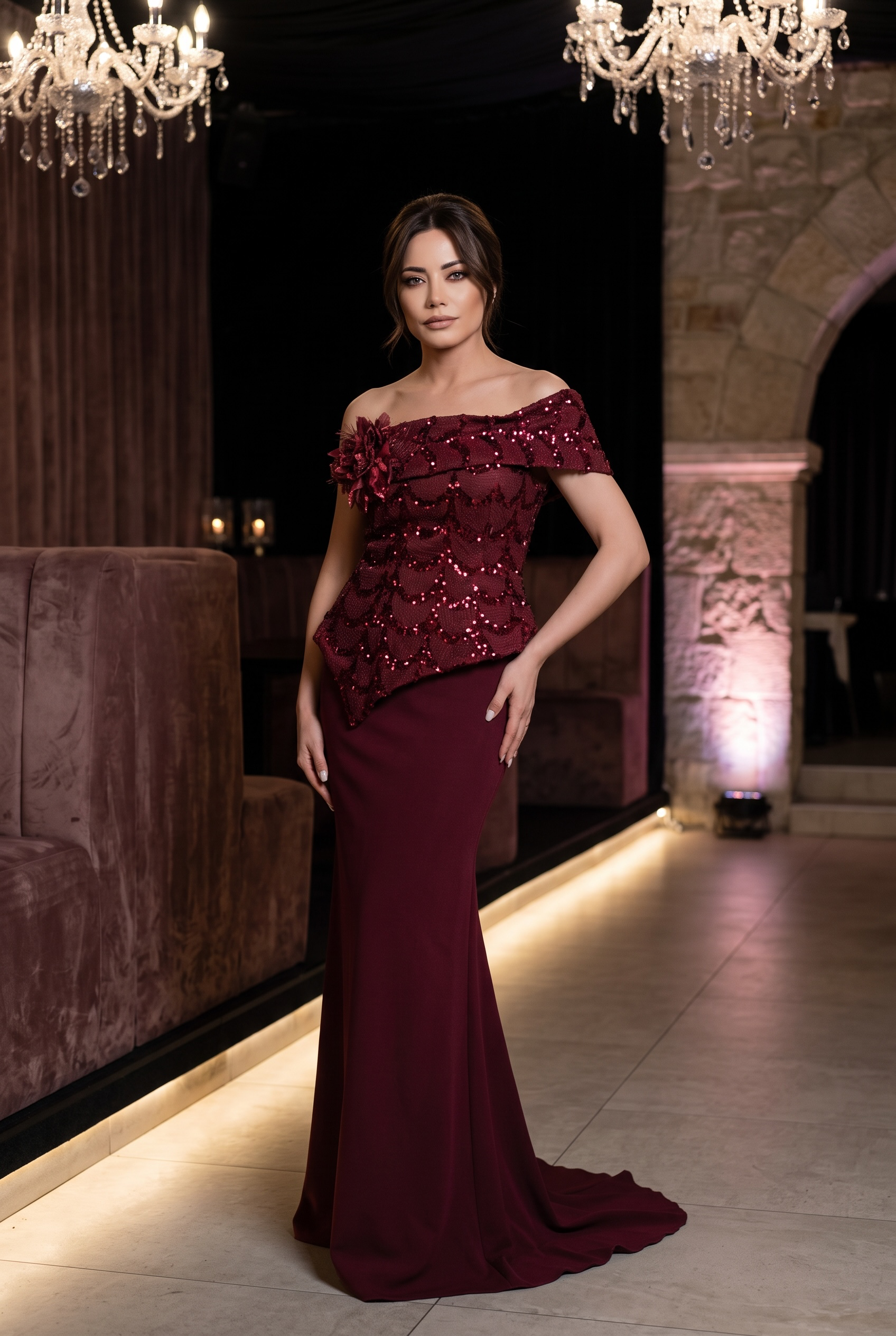 Rochie de searǎ Grenat Royale