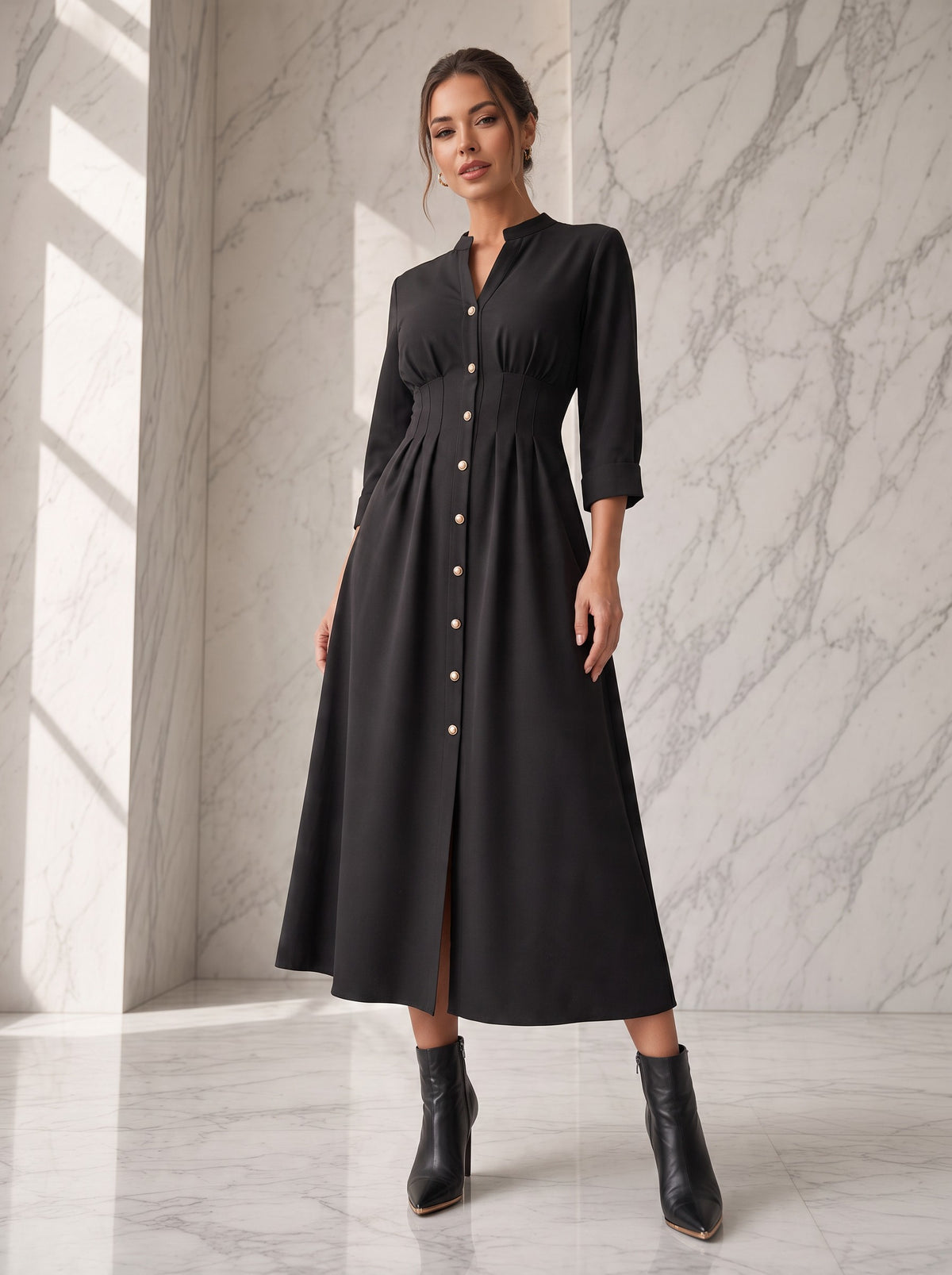 Rochie midi Capucine – negru