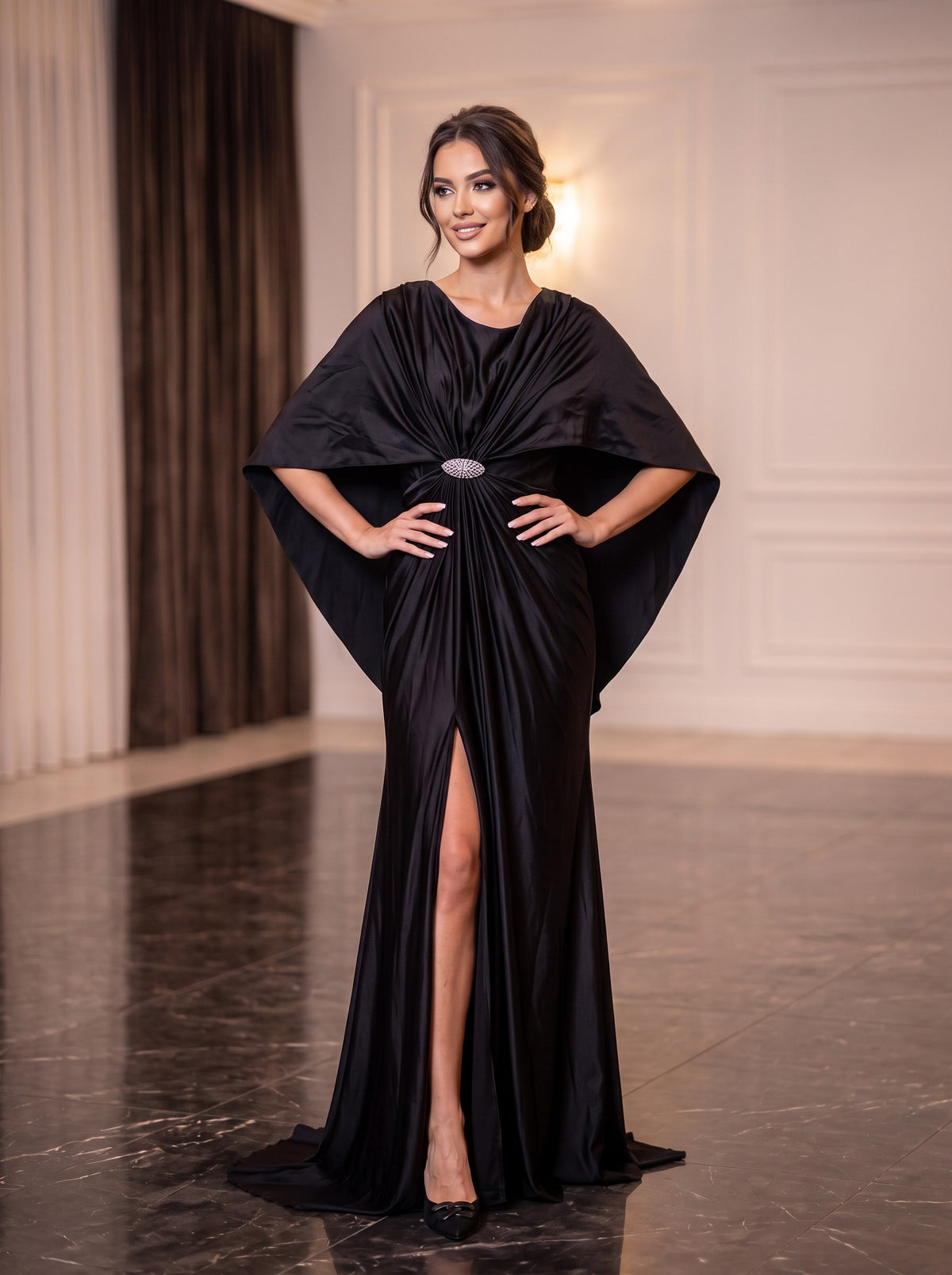 Rochie Lungă Neagră Elegantă Paloma 10532