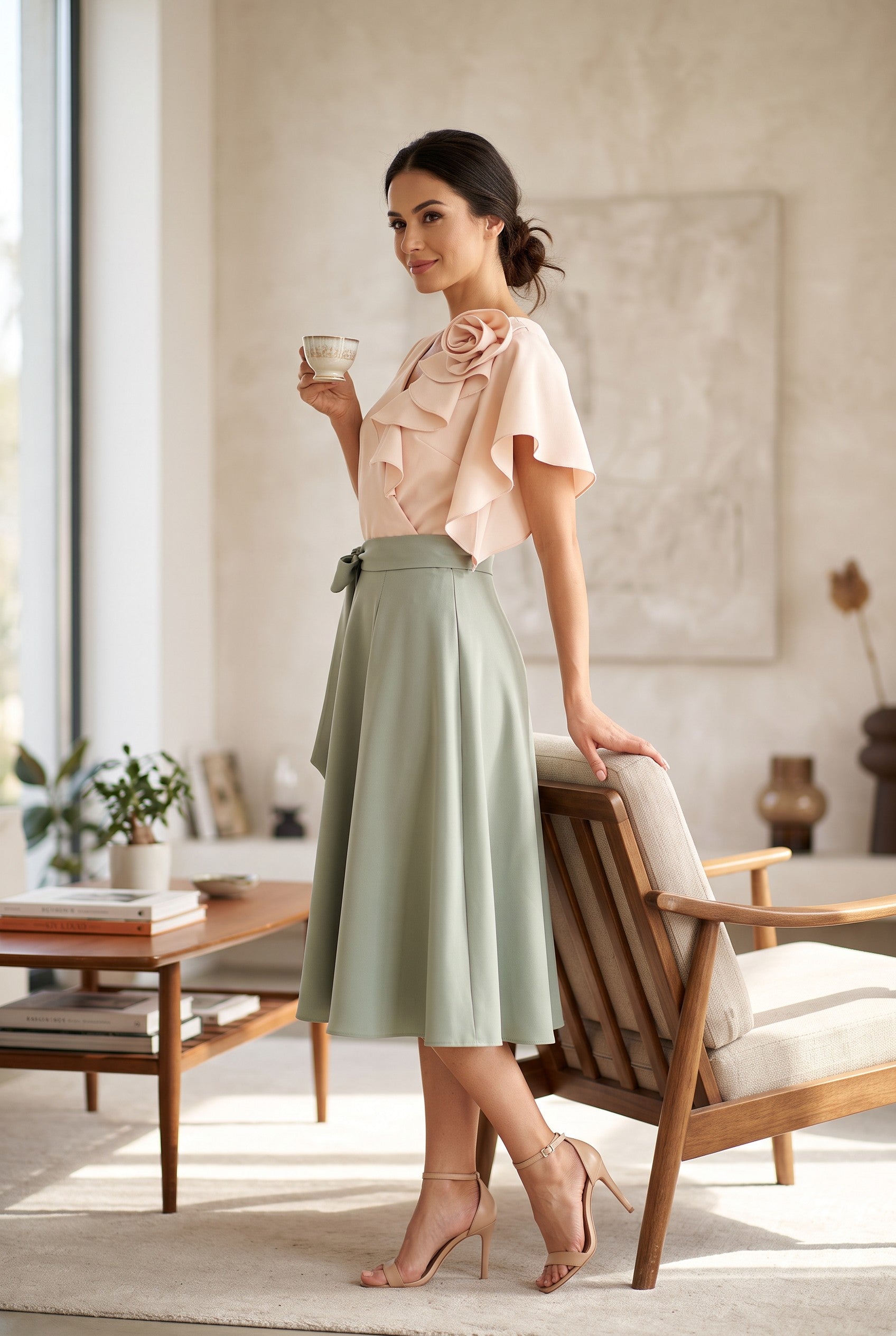 Rochie Camélia bicoloră