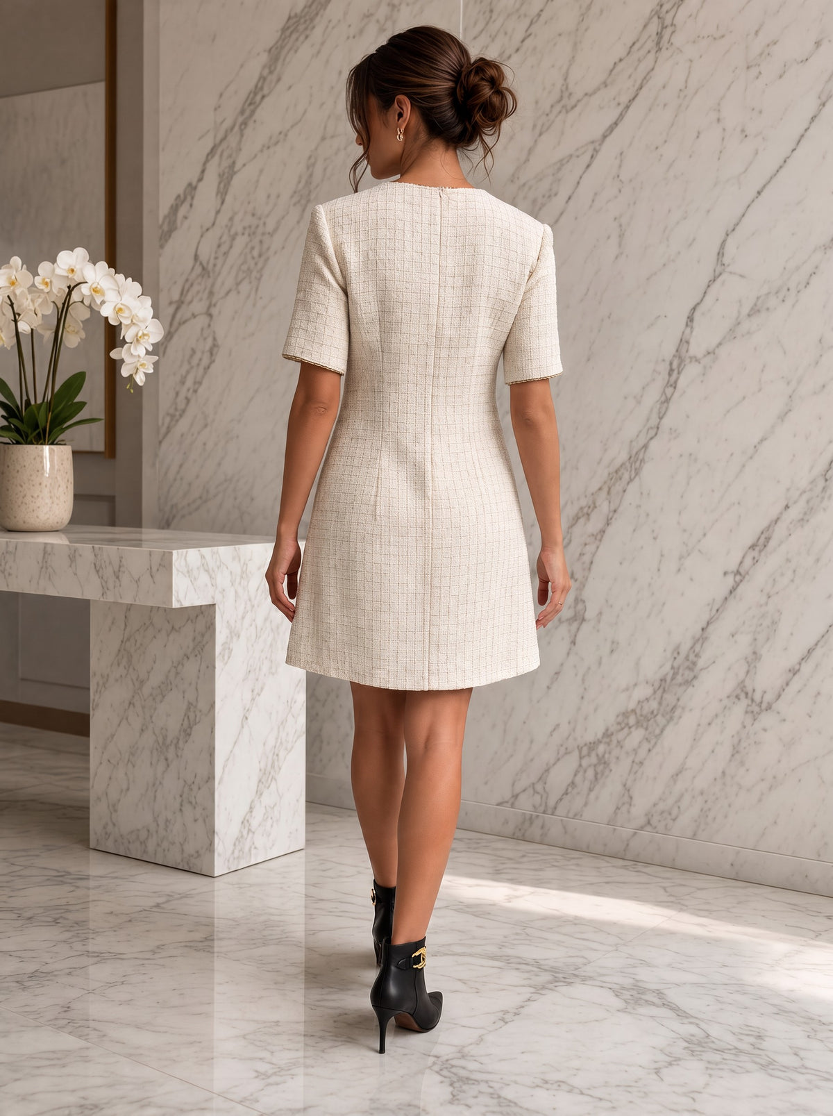 Rochie scurtă Constance din bouclé