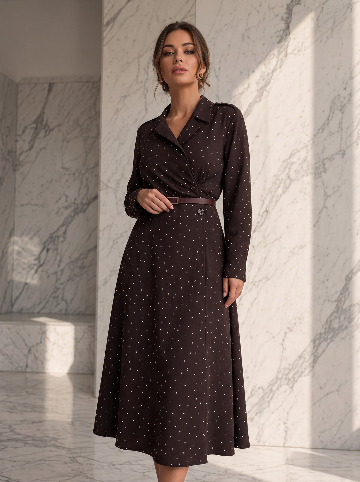 Rochie midi Ginevra cu buline