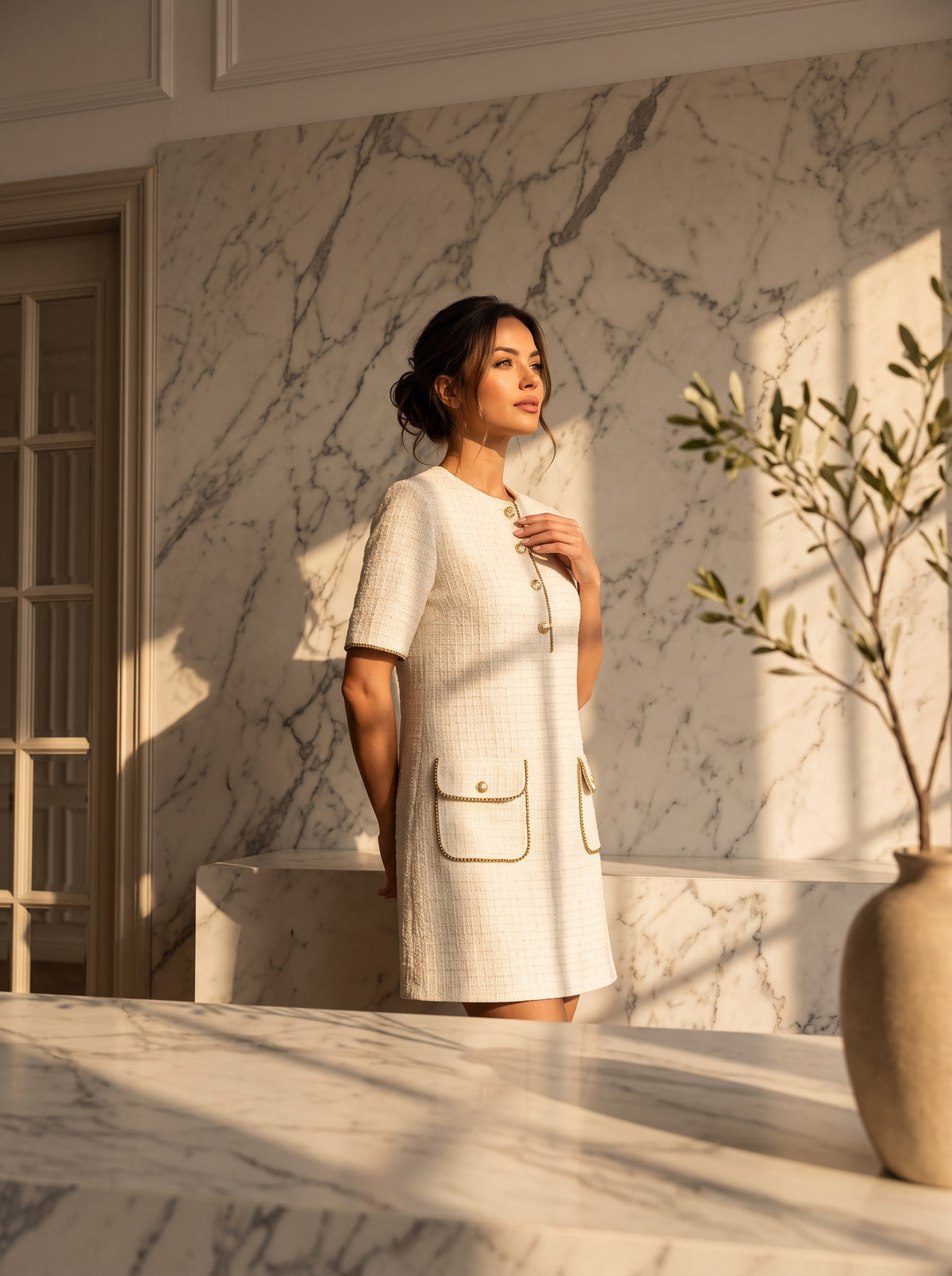 Rochie scurtă Constance din bouclé