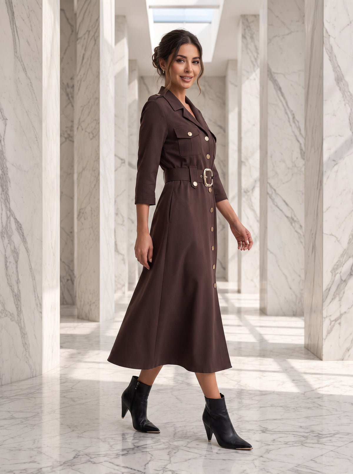 Rochie midi Lorelei tip cămașă