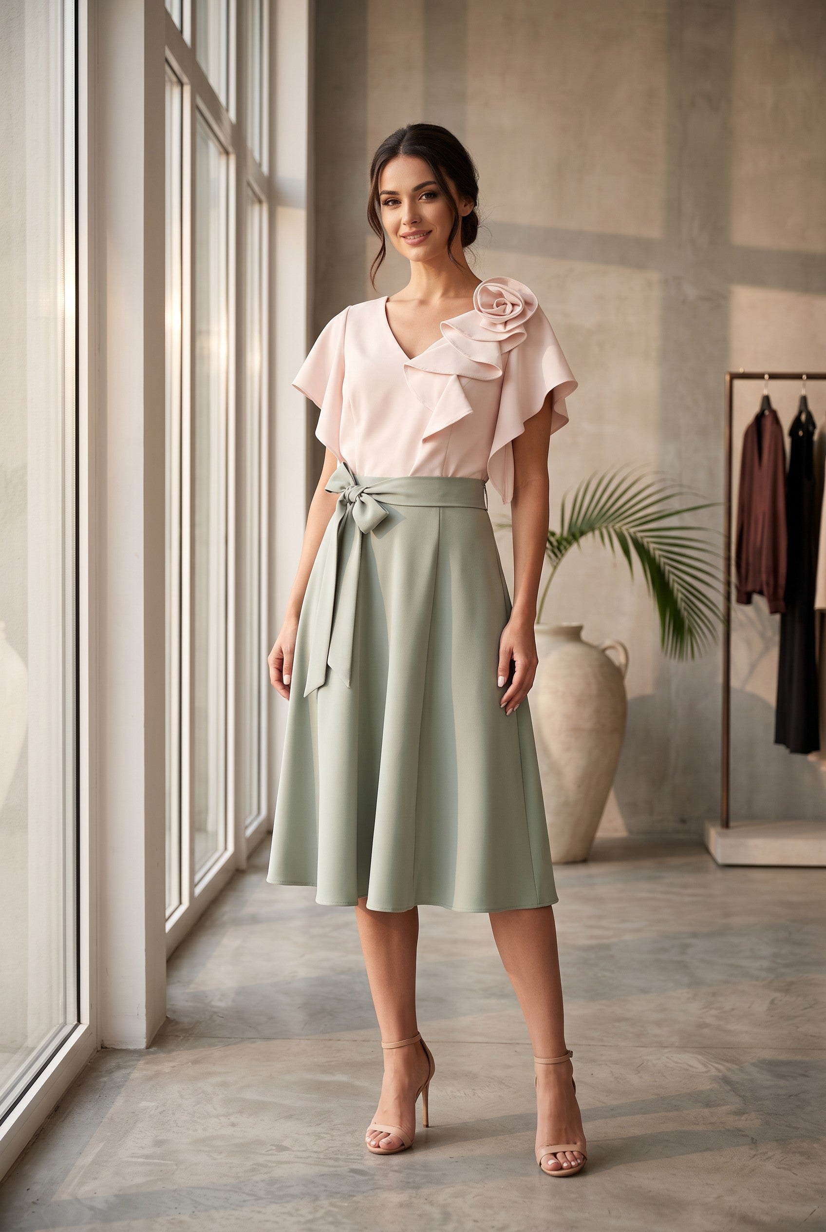 Rochie Camélia bicoloră