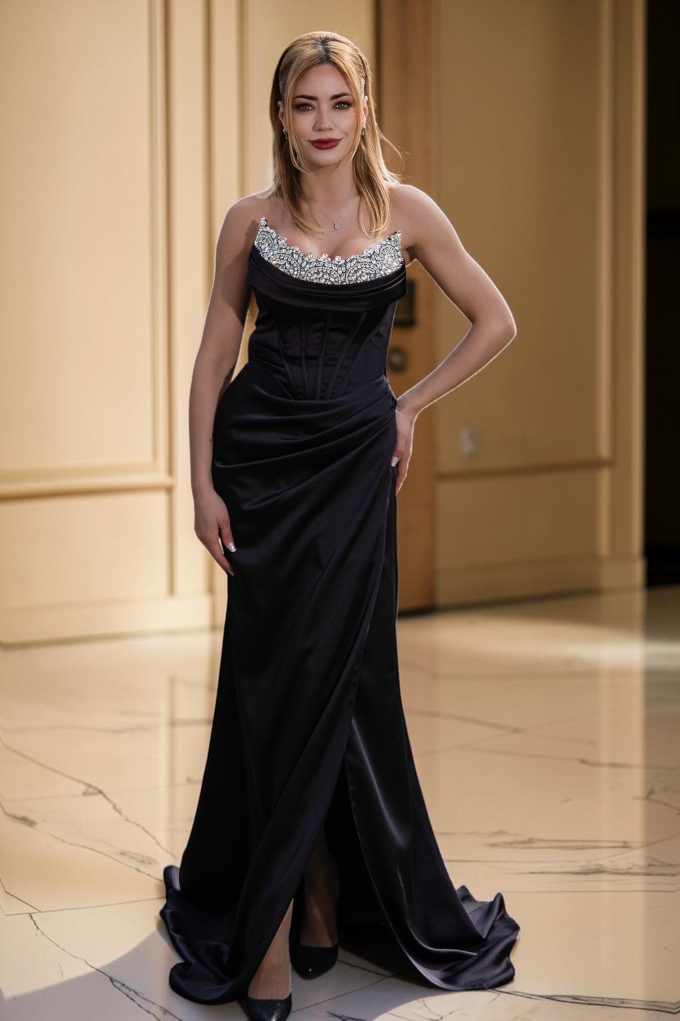 Rochie Black Crystal Corset