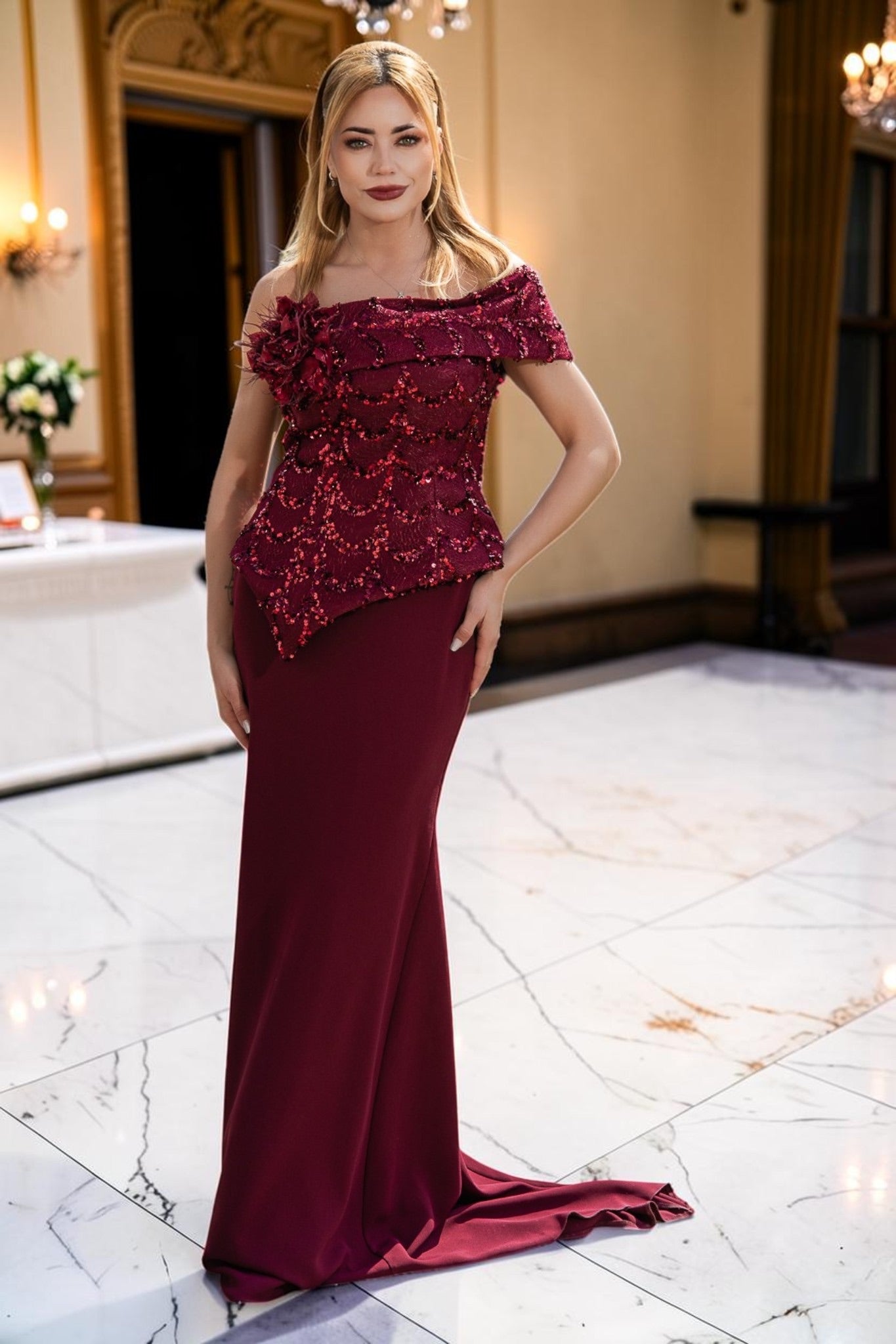 Rochie Bordeaux Éclat